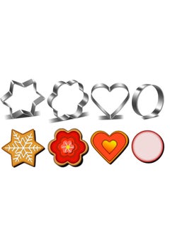 Oasisgalore 12Pcs Metal Cookie Cutters Shapes Baking Set，Flower Round Heart Star Shape Biscuit Metal Molds Cutters for Baking  - Image 2