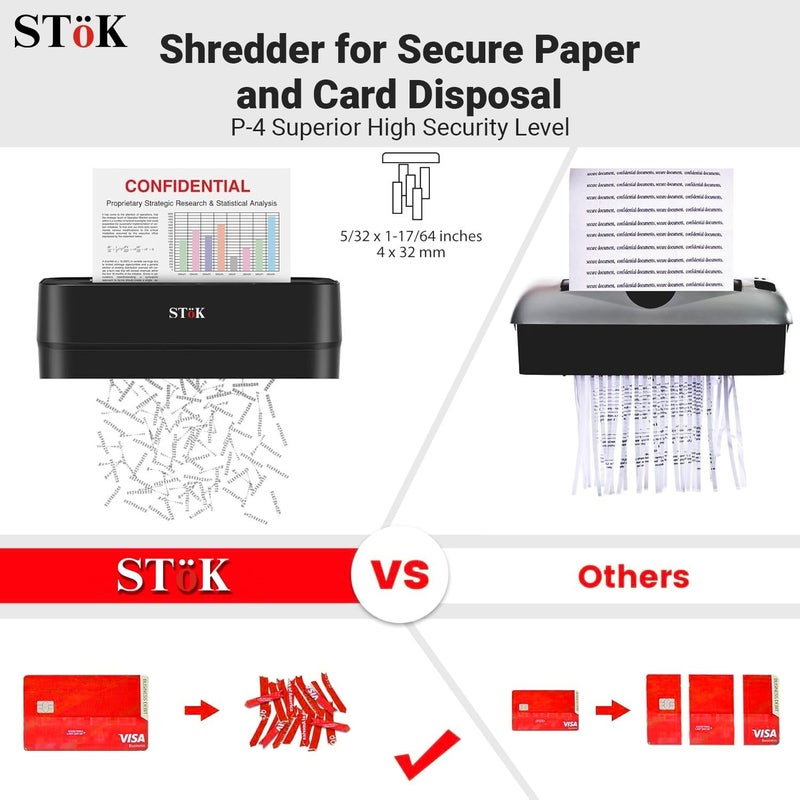 SToK STöK (ST-15CC) 6-Sheet Cross-Cut Paper Shredder for Home & Office, P-4 High Security Level, Super Quiet with Jam Proof System, 12 Liter Bin (One Year Offsite Warranty) - Image 5
