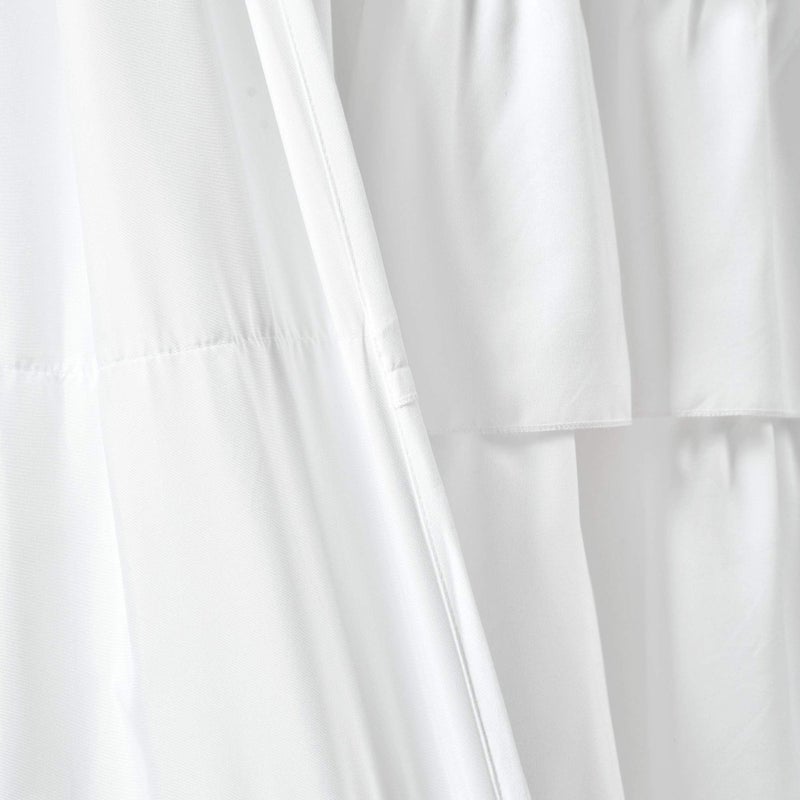 Lush Decor Ruffle Window Curtain - Vintage Chic Farmhouse Style Panel for Living, Dining Room, Bedroom (Single), 50â€W x 84"L, White - Image 5