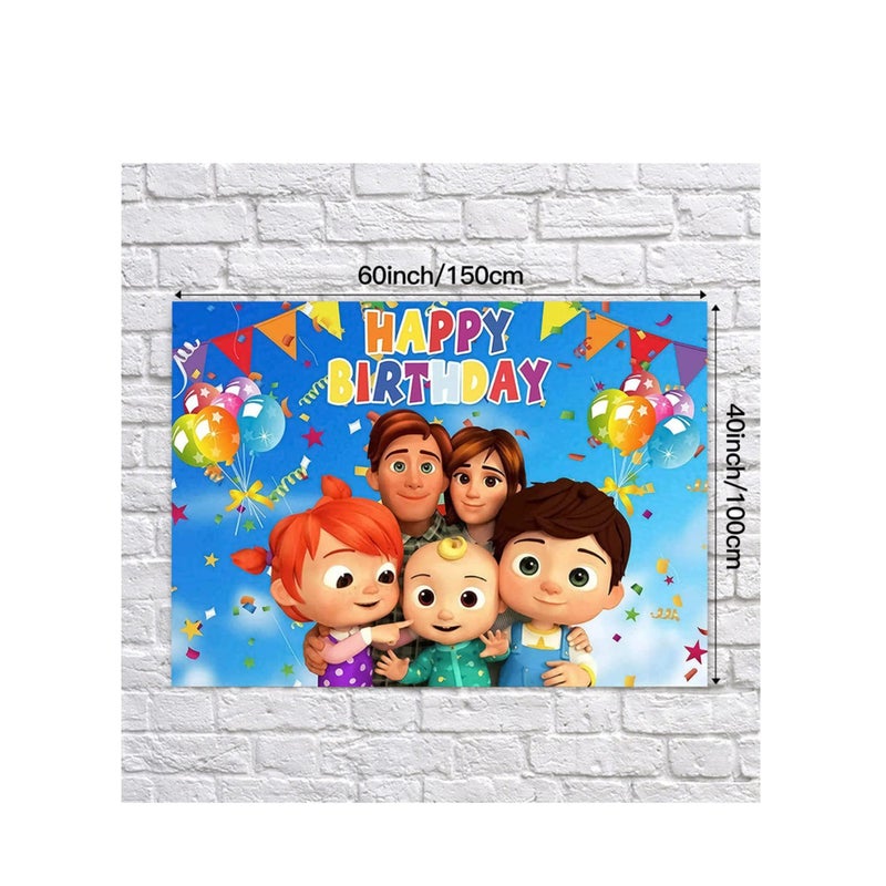 SOLARAE لوازم حفلة عيد ميلاد كوكو كرتون بطيخ، خلفيات حفلة عائلية كرتونية للأطفال عيد ميلاد سعيد - Image 4