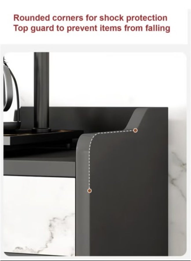 Modern Sideboard Coffee Cabinet for Hotels and Homes with Closed Shelves, Storage Drawer, and Durable Wood Top for Living Room and Kitchen, 100x34x93 cm - Image 4