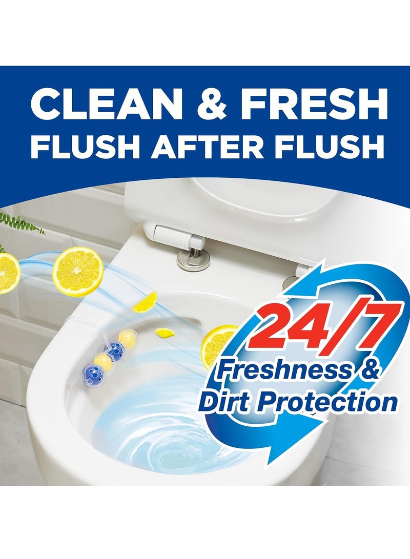 Bloo Power Active Balls Lemon Twin Pack 2x50g – Pack of 5 | 4-in-1 Toilet Rim Block with Cleaning Foam, Anti-Limescale, Dirt Protection & Fresh Lemon Scent - Image 3