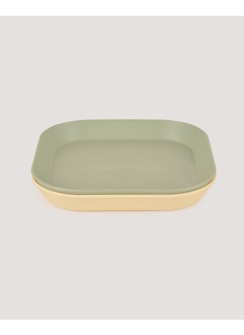 2-Piece Square Plate Sage Green-Vanillia