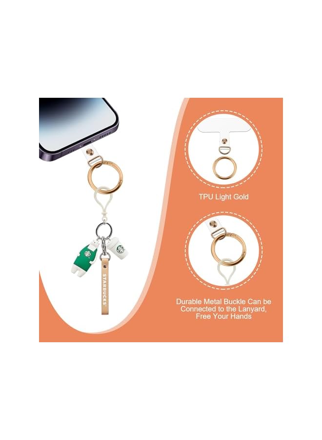 Green Tiger 6Pcs Phone Lanyard Tether Tab with 6 Metal Spring Rings, Universal Cell Phone Lanyard Patch, Phone Case Strap Connector Thin Pad Replacement for Most Phones - Image 5