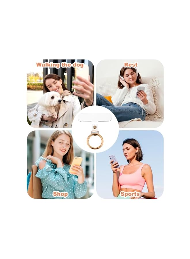 Green Tiger 6Pcs Phone Lanyard Tether Tab with 6 Metal Spring Rings, Universal Cell Phone Lanyard Patch, Phone Case Strap Connector Thin Pad Replacement for Most Phones - Image 3