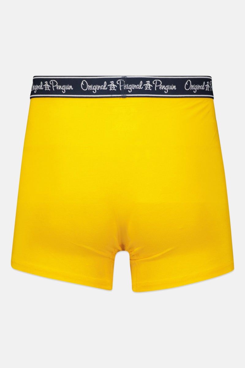 Original Penguin Men 3 Pieces Allover Print Boxer Briefs, Navy/Yellow/White - Image 4