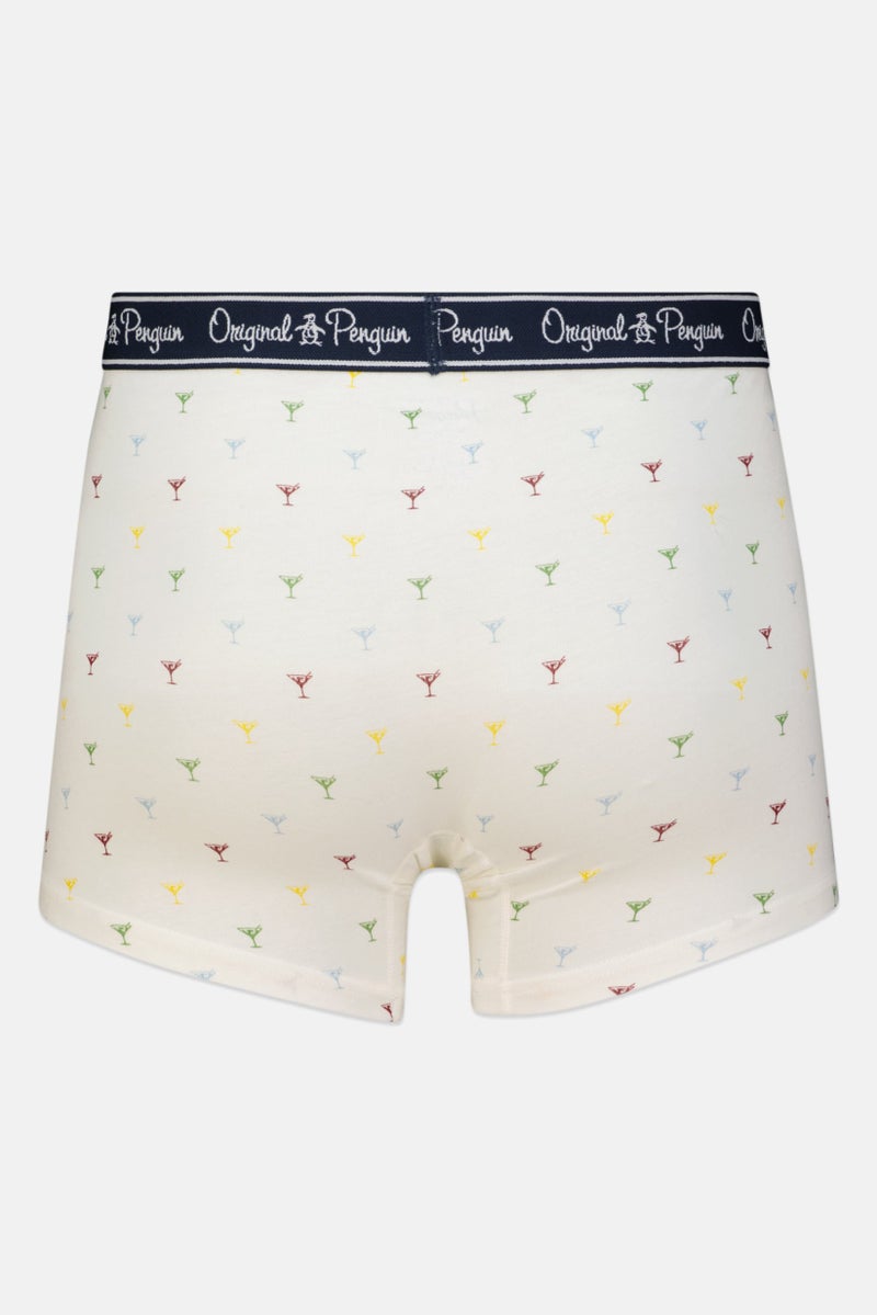 Original Penguin Men 3 Pieces Allover Print Boxer Briefs, Navy/Yellow/White - Image 2
