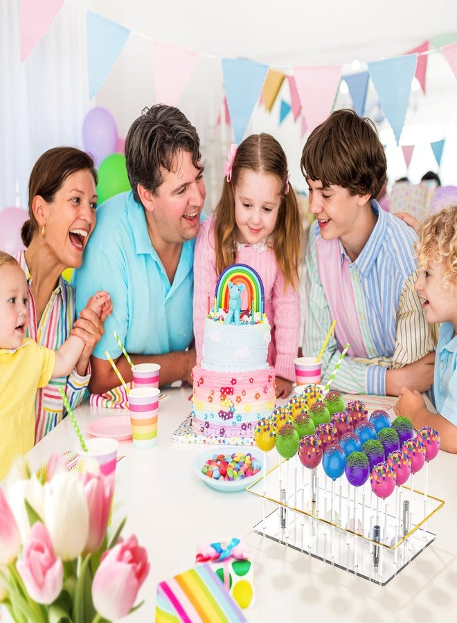 DEMEGA Cake Pop Stand 24 Holes Lollipop Holder, Acrylic Cake Pop Holder Lollipop Display Stand for dessert table, Display for Weddings, Birthday, Party - Image 2