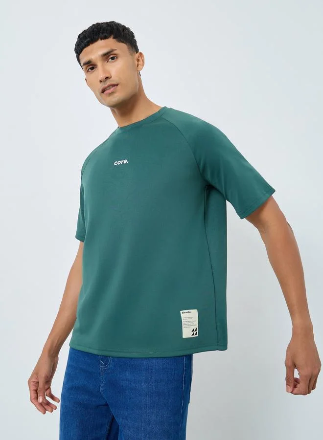 Styli Oversized Minimal Print Heavy Jersey T-Shirt