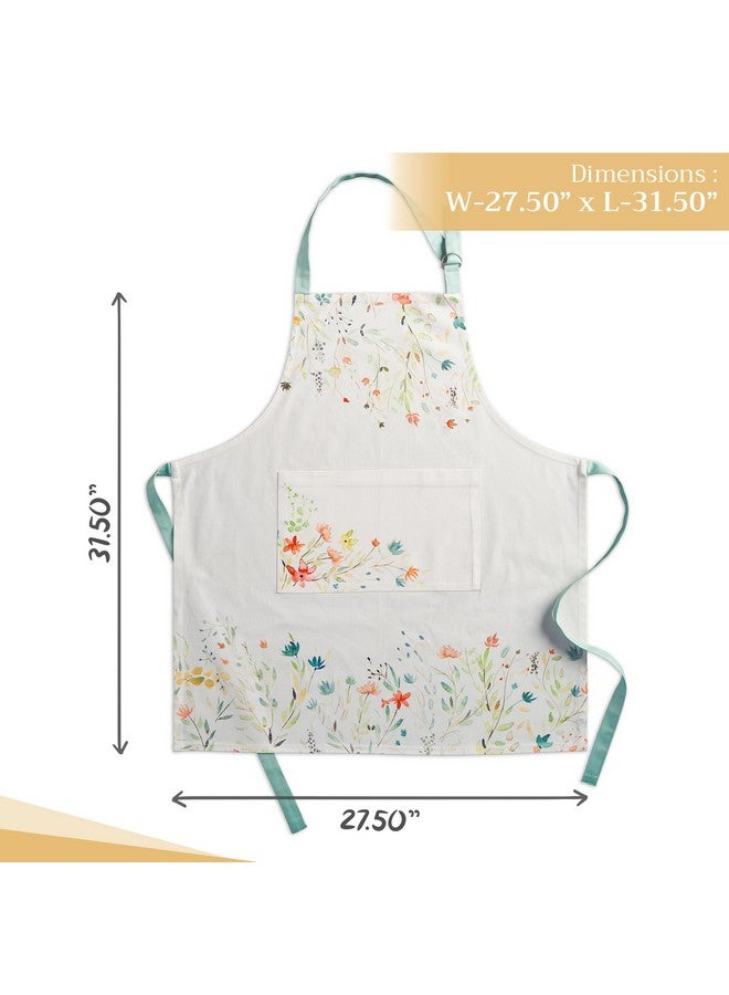 ميزون دي هيرمين مريلة مطبخ من ميزون دي هيرمين كولمار، مصنوعة من القطن بنسبة 100%، برقبة قابلة للتعديل وجيب مركزي ظاهر، مزودة بربطات طويلة للنساء والرجال | شيف (27.50 بوصة × 31.50 بوصة) - Image 4