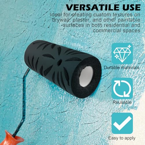 ZTTM Poinsettia Style - Pattern Drywall Texture Roller, 9-inch, Paint Roller for Walls and Ceilings - Image 5