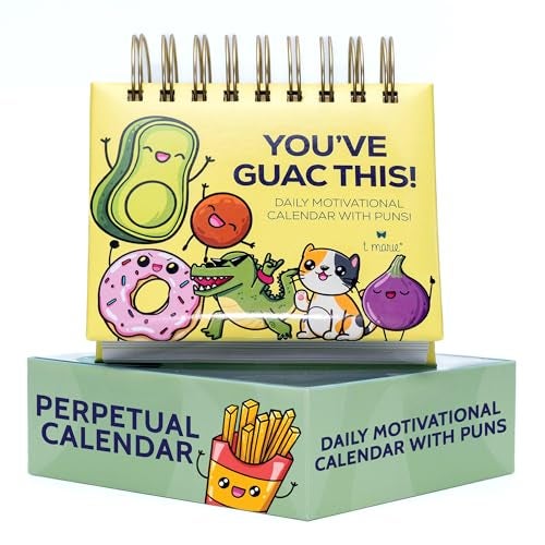 T MARIE Punny Motivational Desk Calendar - Daily Perpetual Calendar to Use Year after Year - Cute Office Decor, Positive Affirmation Gifts for Women and Men, Inspirational Desk Accessories - Image 1