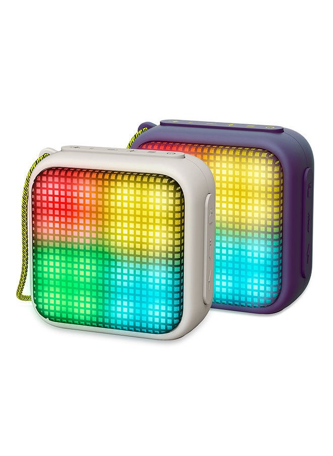 NIBEMINENT - Beat Box 2+ Lightcube (Portable Bluetooth Speaker, lights, TWS, v4.2, 5 W, microSD MP3, FM Radio) Granite - Image 1