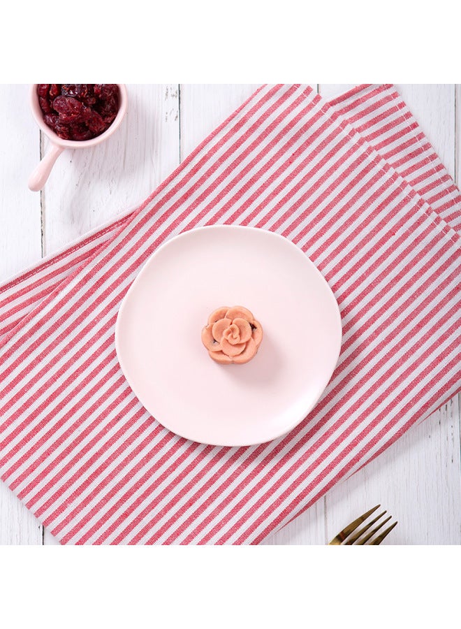 Ins Nordic Style مخطط لتناول الطعام القماش التصوير الفوتوغرافي للأغذية وضع التصوير الفوتوغرافي الدعائم خلفية القماش الديكور الحلي - مصدر الضوء اللون: CB262 قماش مخطط باللونين الأحمر والأبيض - Image 4