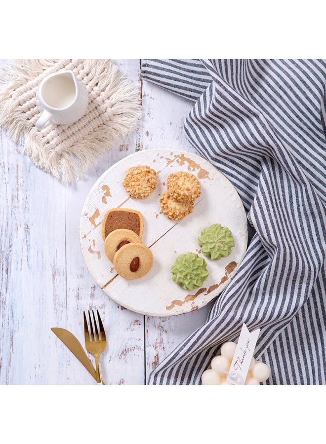 Ins Nordic Style مخطط لتناول الطعام القماش التصوير الفوتوغرافي للأغذية وضع التصوير الفوتوغرافي الدعائم خلفية القماش الديكور الحلي - مصدر الضوء اللون: CB262 قماش مخطط باللونين الأحمر والأبيض - Image 2