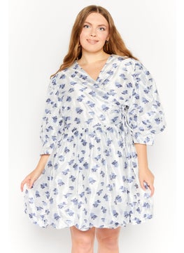 sister jane Women All Over Print Wrap Dress, White  - Image 1