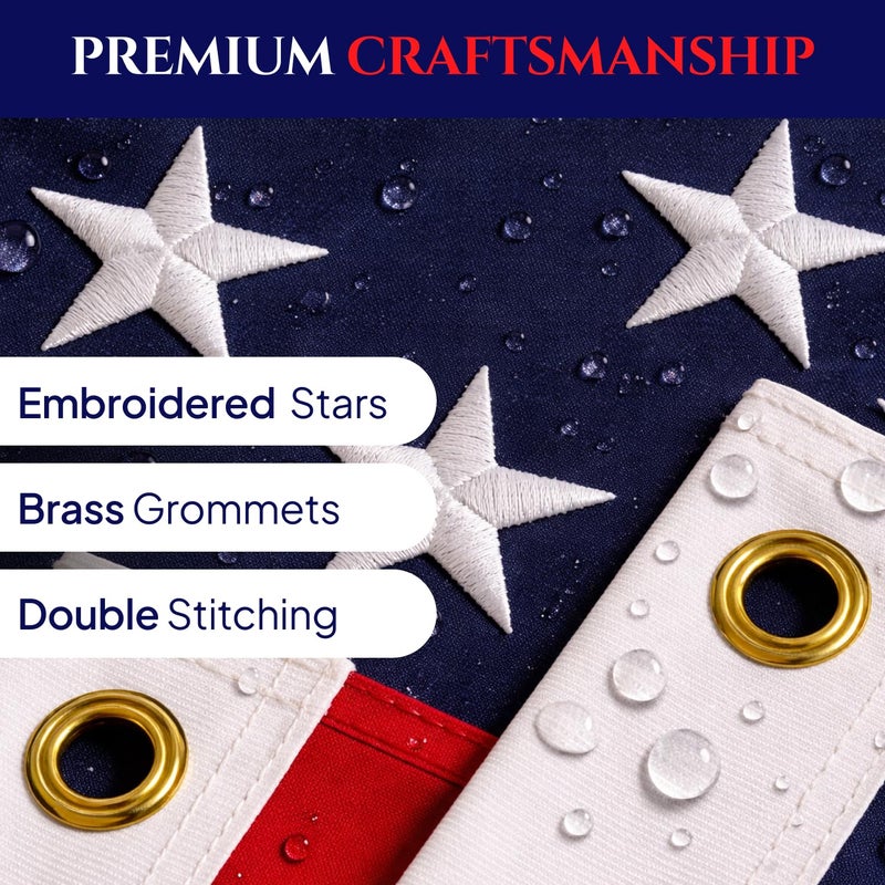 COMFY LIME Premium American Flags for Outside 3x5 â€“ Heavy Duty Nylon, Embroidered Stars & Sewn Stripes - Image 4