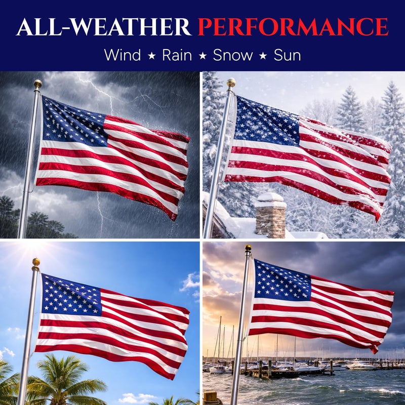 COMFY LIME Premium American Flags for Outside 3x5 â€“ Heavy Duty Nylon, Embroidered Stars & Sewn Stripes - Image 3
