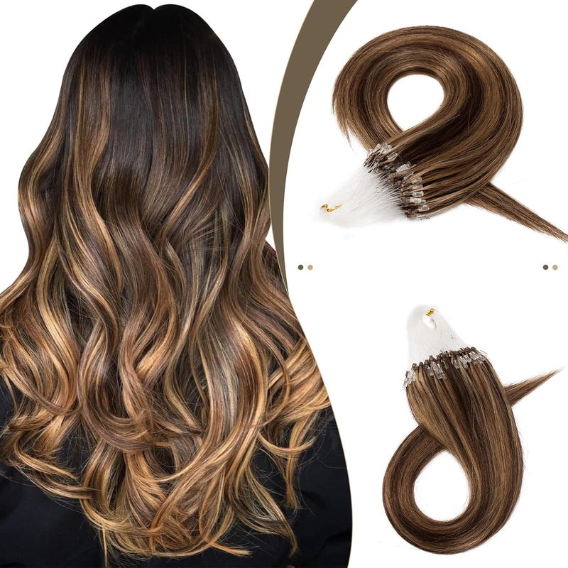 SEGO إضافات شعر سيغو ميكرو بيدز شعر بشري ميكرو لووب إضافات شعر بشري طبيعي مستقيم ميكرو رينغ إضافات شعر بشري بدمج بارد 50 جرام حزمة 100 خيوط 14-16-18-20-22-24 بوصة