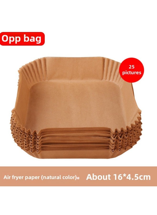 Air Fryer Special Oil Absorbing Baking Paper Round Kitchen Oil Resistant Baking Tray Paper Air Fryer Accessories-Specifications:Double-sided Anti-Fryer Paper Square 25 OPP Pack B- 939C - Image 1