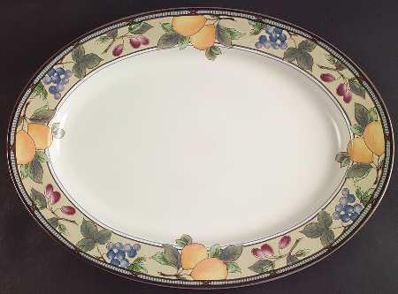 Mikasa Mikasa Garden Harvest 15 Oval Serving Platter Fine China Dinnerware 