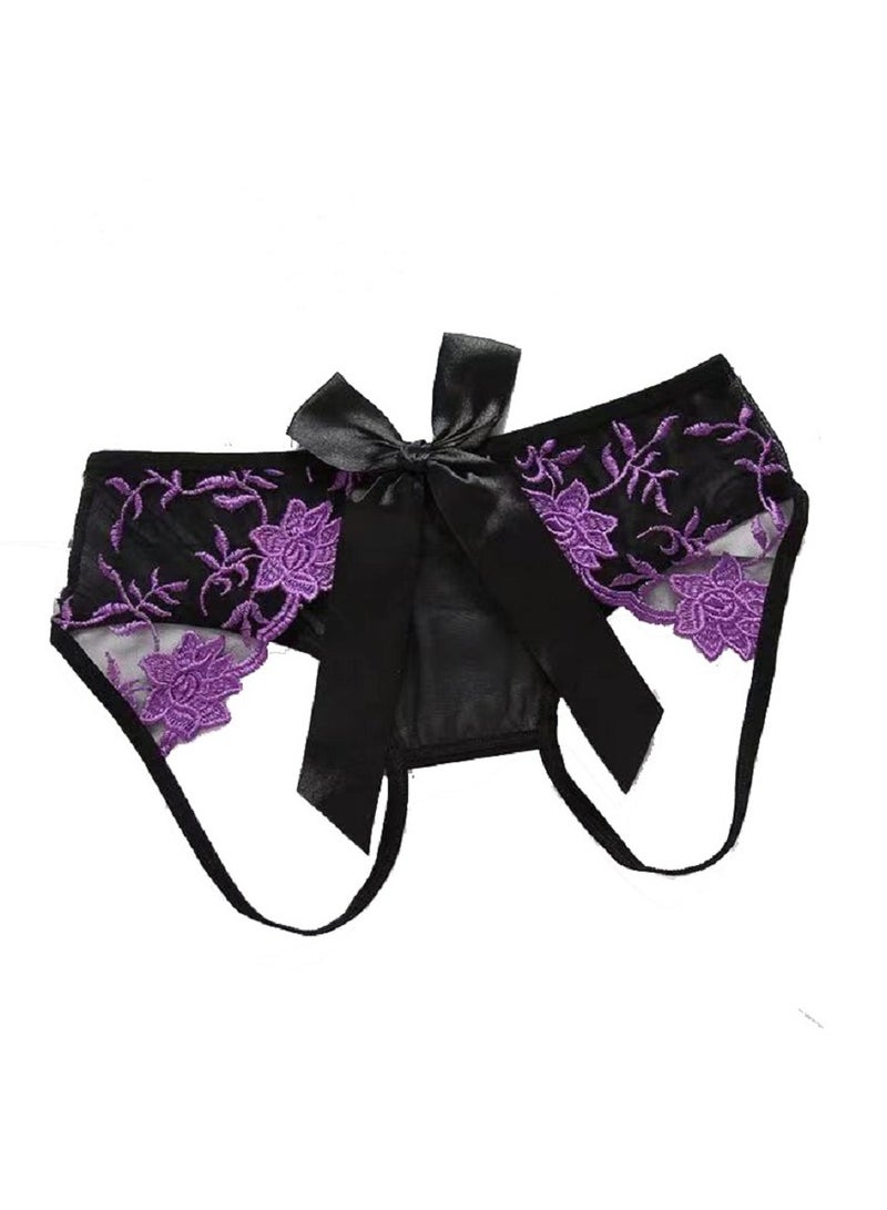 Women  Low Waist Mesh Transparent Underwear Temptation Seamless Thong.  - Image 1