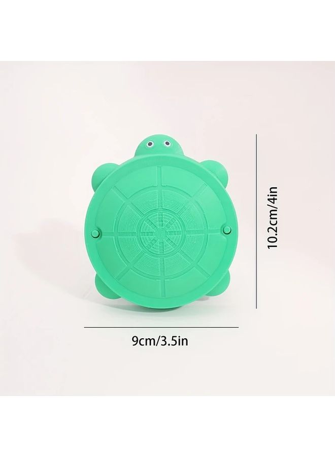 1 Piece Charming Mini Green Turtle Sandbox With Lid Round Plastic Ashtray And Storage Container For Home Decor Valentine Gift Desktop Decorative Art Piece Playful Design Crafted Details Turtle Decor - Image 3