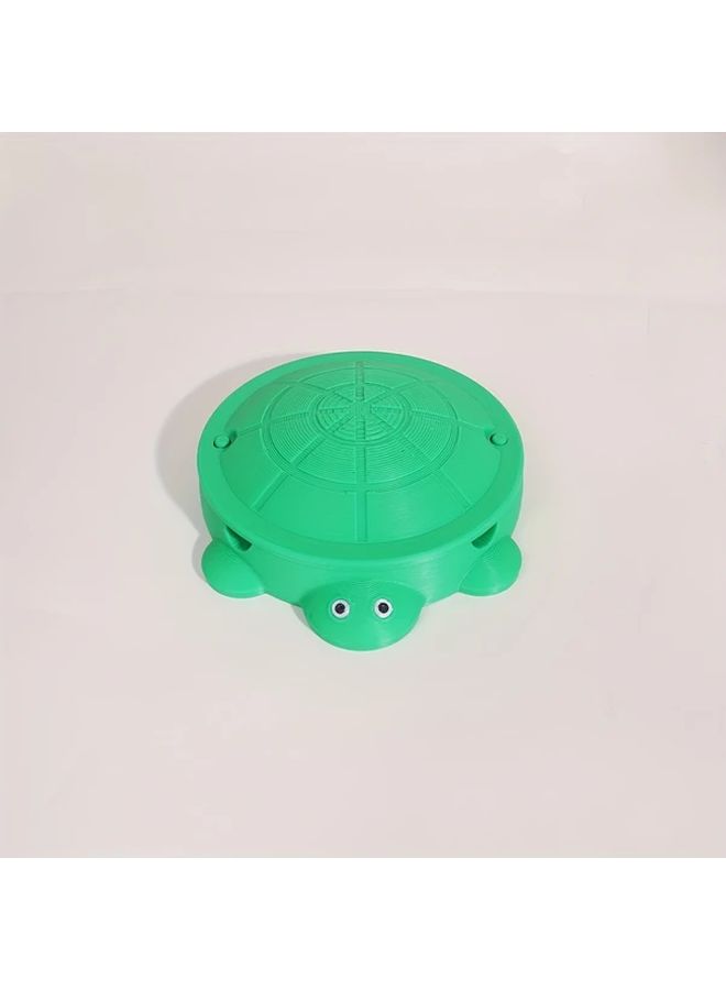 1 Piece Charming Mini Green Turtle Sandbox With Lid Round Plastic Ashtray And Storage Container For Home Decor Valentine Gift Desktop Decorative Art Piece Playful Design Crafted Details Turtle Decor - Image 2