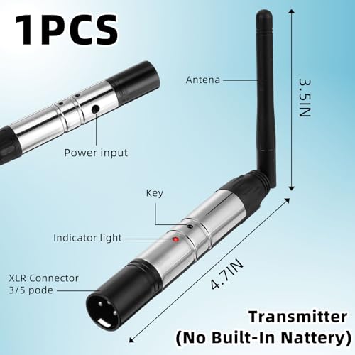 Copkim 8 Pcs Wireless DMX 512 Transmitter and Receivers - DJ 2.4g Wireless DMX Light Controller for LED Stage Dj Lights Disco Party Bar Lighting - Image 4