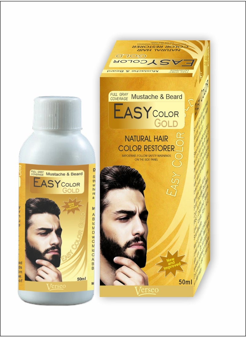 verseo Easy Color Gold Mustache & Beard Natural Hair Color Restorer - Full Gray Coverage Pack Of 1  - Image 1