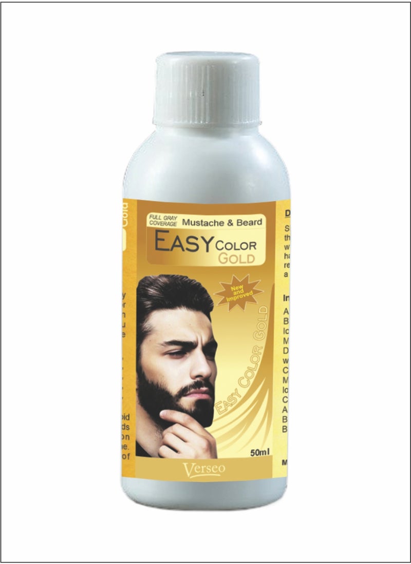 verseo Easy Color Gold Mustache & Beard Natural Hair Color Restorer - Full Gray Coverage Pack Of 1  - Image 2
