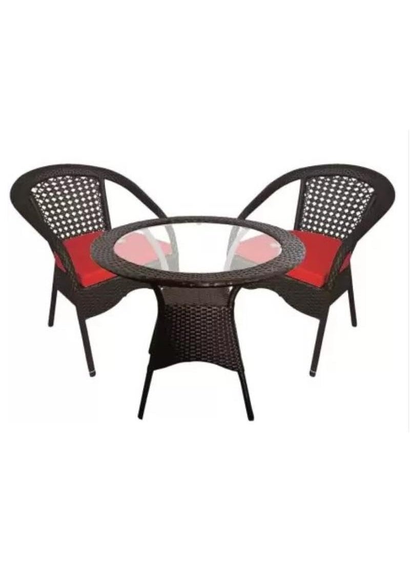 ANAND INDIA GROUPS ANAND INDIA GROUPS D8 Indoor Outdoor Living Room Balcony Garden Chair Table Set 21 2 Chair 1 Table Furniture Set Coffee Chair Table SetPowder Coated 