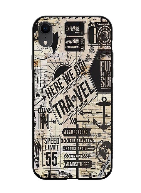 Protective Case Cover For Apple iPhone XR Here We Go Travel Design Multicolour