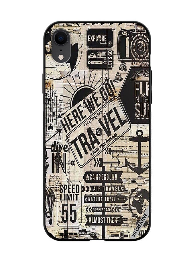 Protective Case Cover For Apple iPhone XR Here We Go Travel Design Multicolour