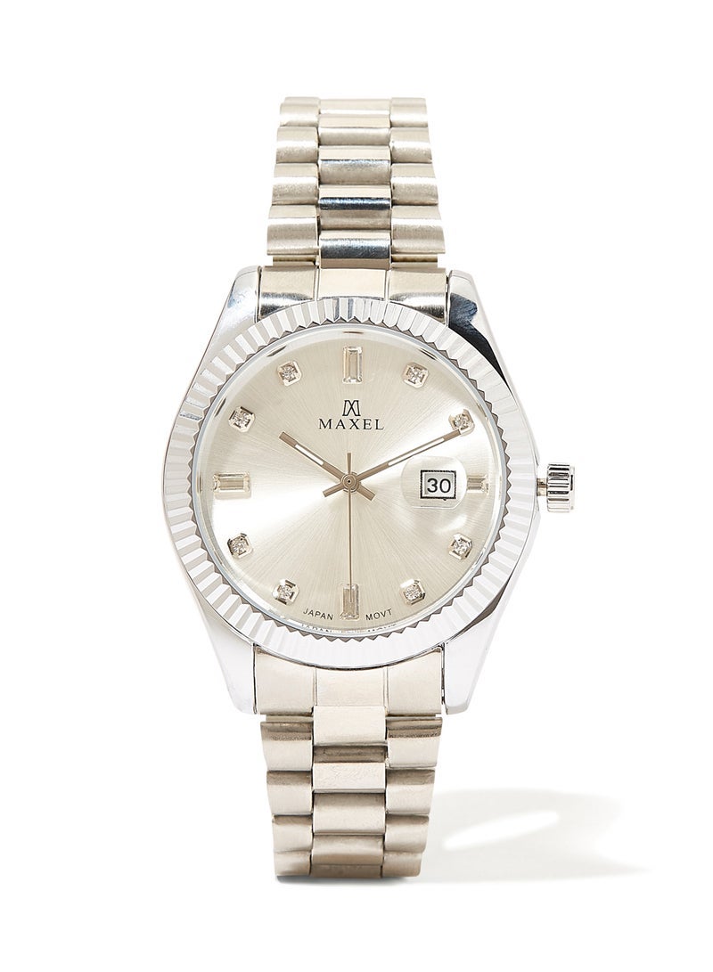 Maxel ساعة يد أوyster Perpetual التناظرية للرجال - 42 مم - فضي - Image 1
