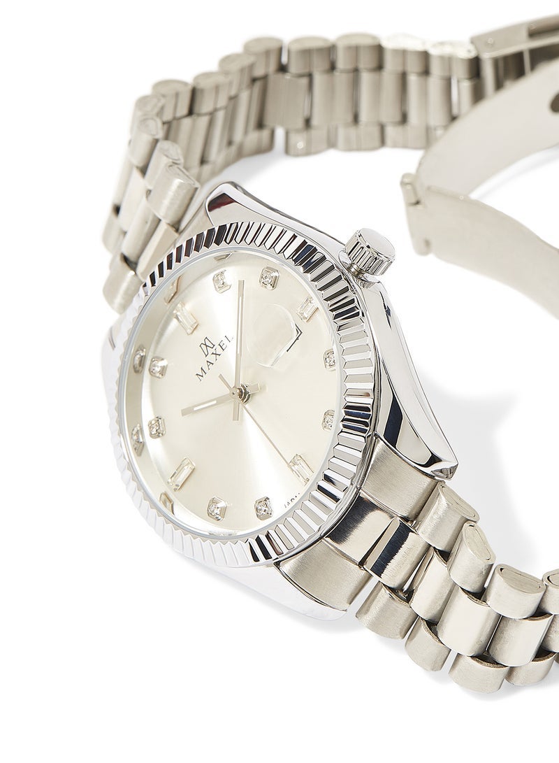 Maxel ساعة يد أوyster Perpetual التناظرية للرجال - 42 مم - فضي - Image 2