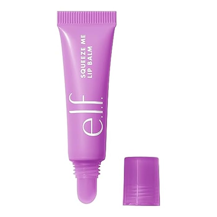 elf e.l.f. Squeeze Me Lip Balm, Moisturising Lip Balm For A Sheer Tint Of Colour, Infused With Hyaluronic Acid, Vegan & Cruelty-free, Grape - Image 1