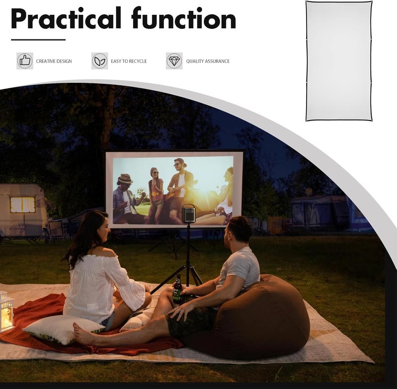 Healeved 100-inch 16:9 Portable Foldable Projector Screen Double Sided Outdoor and Indoor Home Theater Projection Curtain Soft Polyester Camping Movie Screen - Image 5