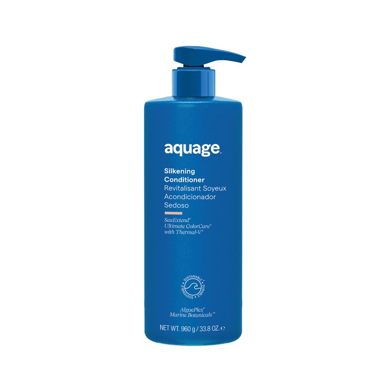 AQUAGE SeaExtend Silkening Conditioner Improves Manageability and Prepares Hair for Sleek Smooth Styling with FrizzFree Results 338 oz
