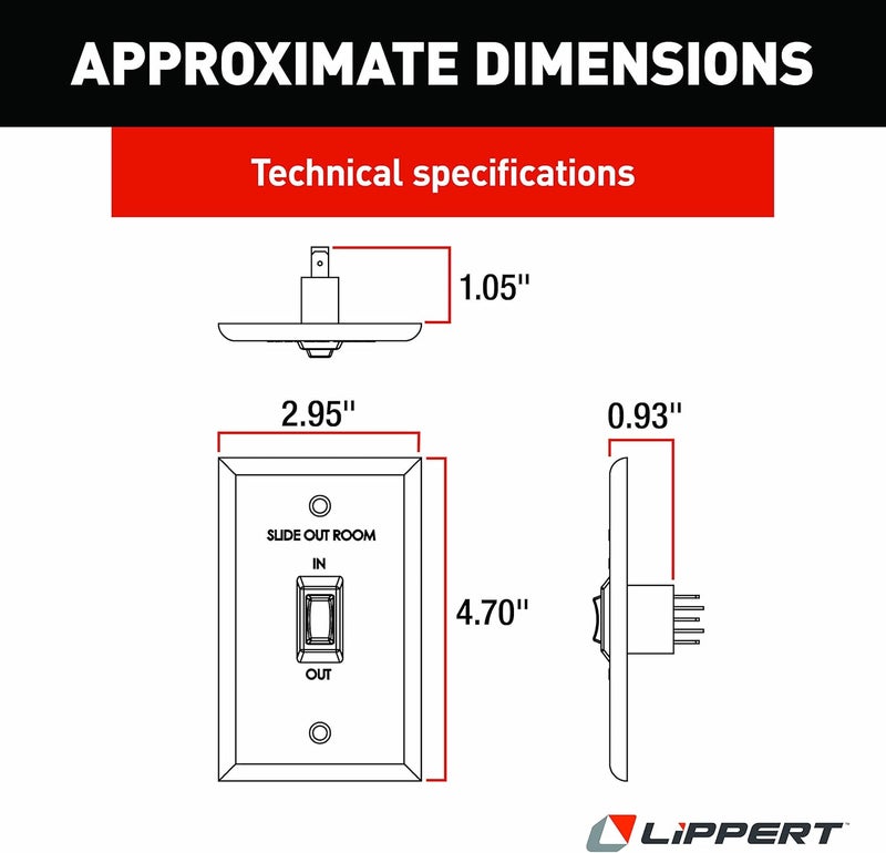 Lippert Components 225488 Interior in/Out Switch (Black) - Image 2