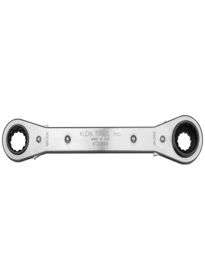 Klein Tools KT223X4 Lineman's Ratcheting 4-In-1 Box Wrench with 1/2-, 9/16-, 5/8-, and 3/4-Inch Sockets - Image 5