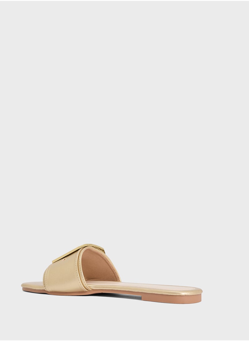 ELLA Flat Sandal With Large Buckle  - Image 3
