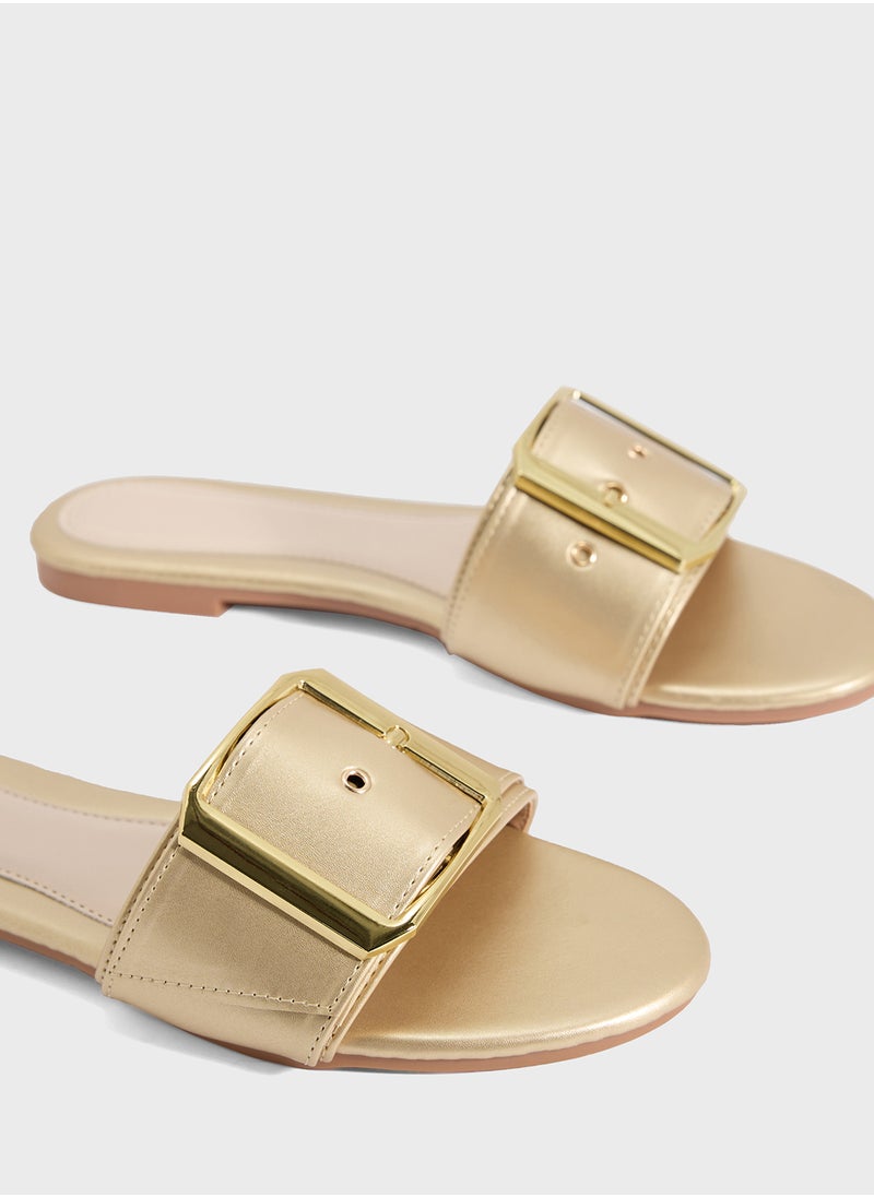 ELLA Flat Sandal With Large Buckle  - Image 4