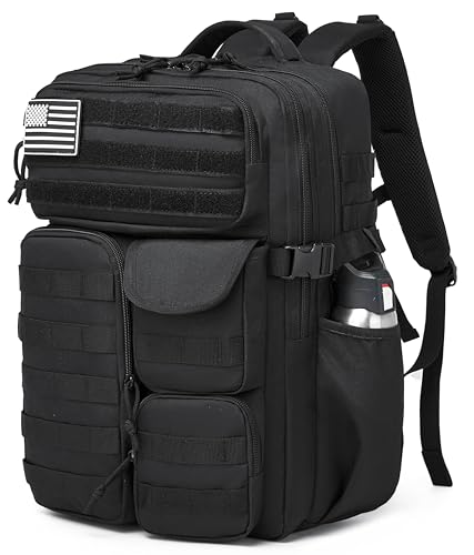 Wotony Tactical Backpack Military waterproof backpack with multiple pockets and tactical gear for the outdoors Black 35L - Image 3