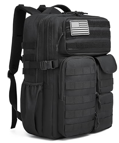 Wotony Tactical Backpack Military waterproof backpack with multiple pockets and tactical gear for the outdoors Black 35L - Image 1