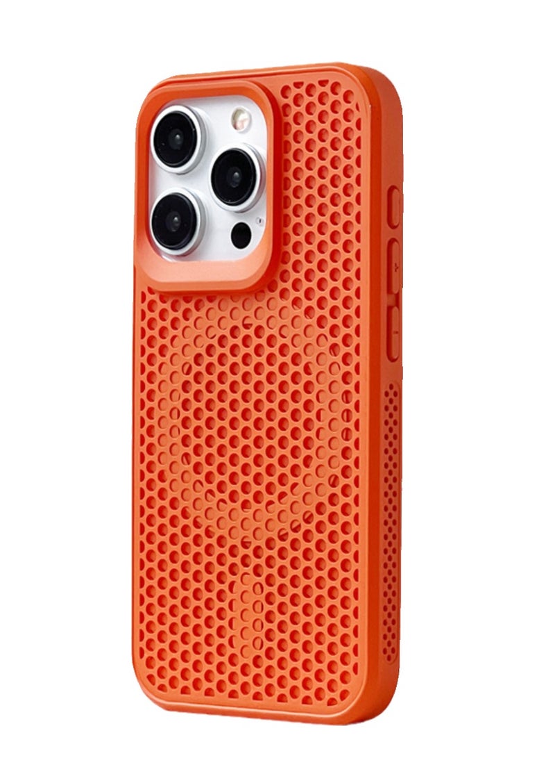 cas:pace Honeycomb structure magnetic heat dissipation mobile phone case | Supports MagSafe wireless charging | Suitable for iPhone Pro Max series | Special for summer - Image 1