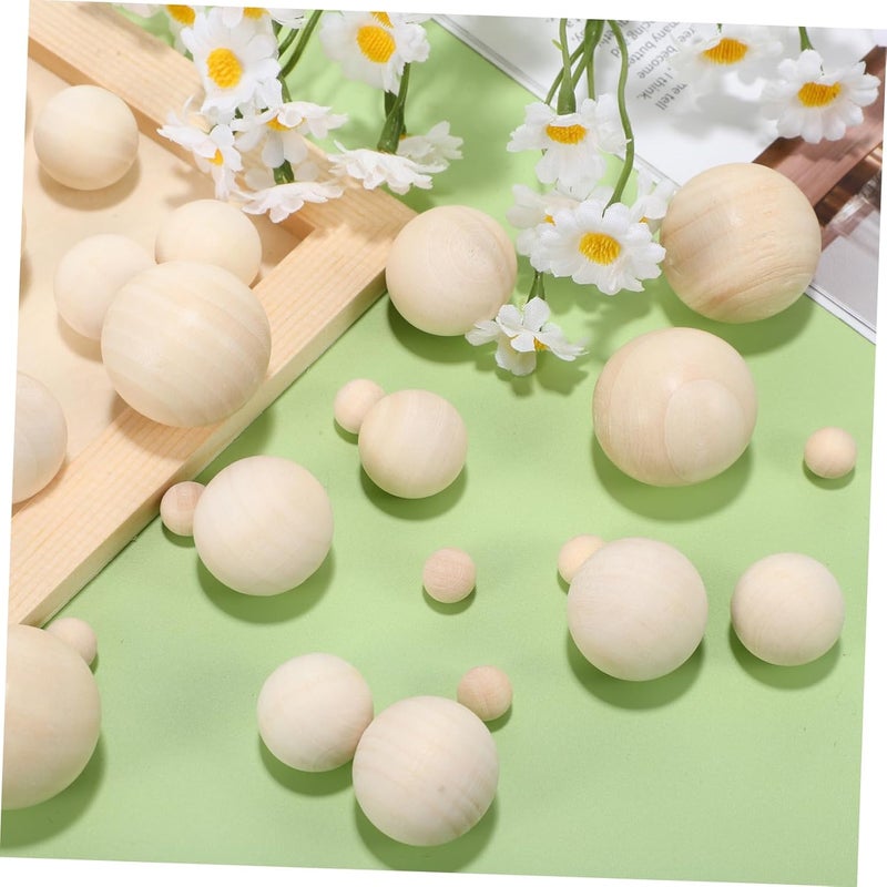 DOITOOL 40pcs Unfinished Wood for Crafts Natural Solid Wood Spheres Projects Smooth Texture Easy to and Decorate for Creative - Image 3
