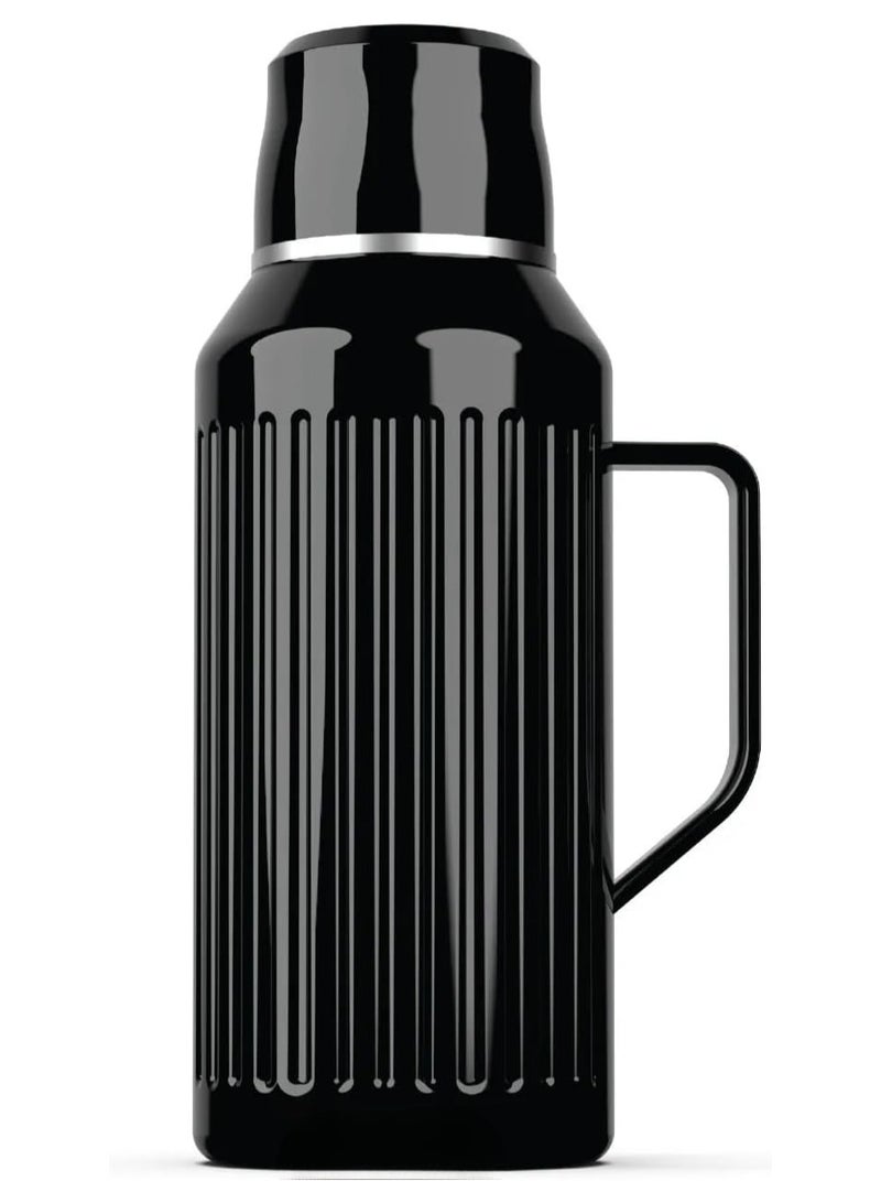 بيتشو زجاجة معزولة بالتفريغ سعة 1000 مل، زجاجة ترمس من الفولاذ المقاوم للصدأ مزدوجة الجدار محكمة الغلق ومانعة للتسرب 360 درجة مع عرض ميكانيكي لدرجة الحرارة للمياه والشاي والقهوة - Image 1