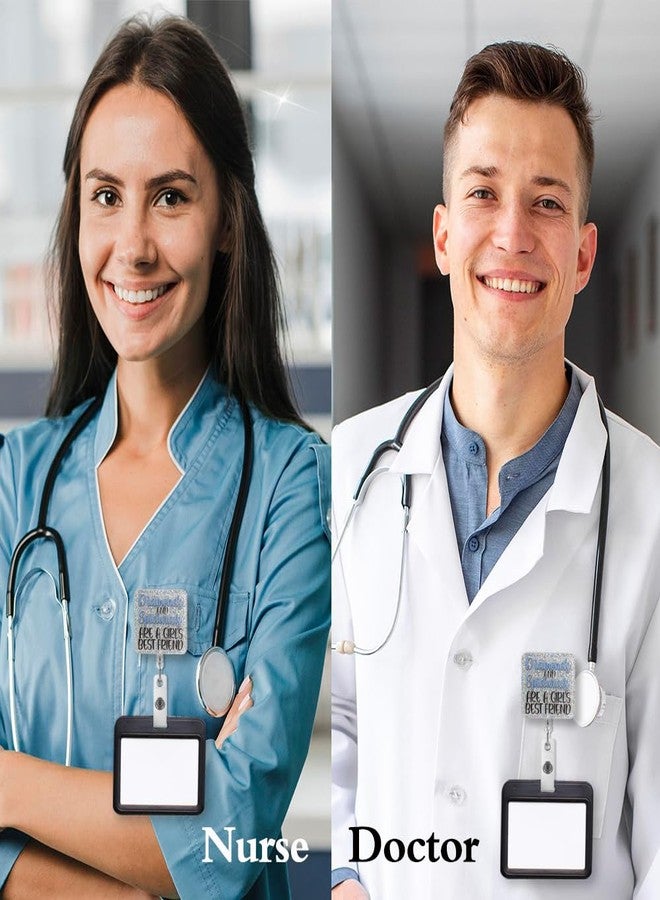 بكرة شارة لامعة مرحة من rofiowa، تحمل عبارة "الألماس والتخدير فوق الجافية هما أفضل صديق للفتاة"، وحامل شارة قابل للسحب لممرضات قسم الولادة والتخدير، وهدية مثالية للقابلات وأطباء النساء والتوليد. - Image 4