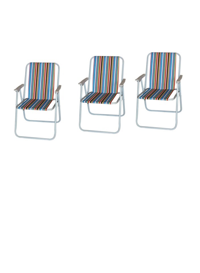 سمارت هوم كرسي تخييم قابل للطي من قماش أكسفورد وبقوائم معدنية – مقعد بمسند زراع  مريح وخفيف سهل الحمل والتنقل | مقعد رحلات مقاس 45×45×80 سم | مناسب للرحلات، التخييم، الشاطئ، والنشاطات الخارجية ( اللون مطابق للصورة ) - Image 3